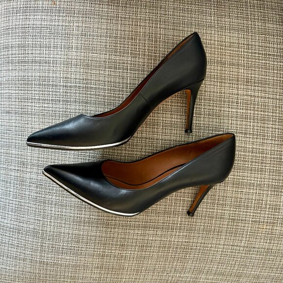 Givenchy Size 38 Black Leather Lia Pointed Toe Pumps - Picture 3 of 5